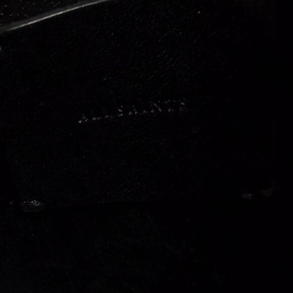 Black ALLSAINTS Paradise Tote Black Leather Calf Shoulder Purse & Pouch - Picture 12 of 13